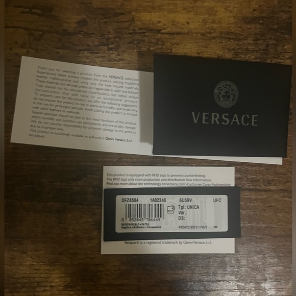 Versace Medusa Blue Patch Backpack; Embellished Leather main image 7